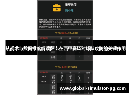 从战术与数据维度解读萨卡在西甲赛场对球队攻防的关键作用